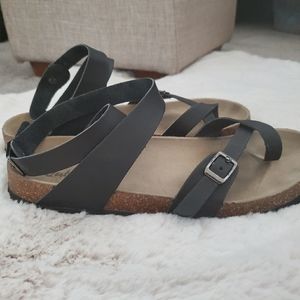 Women's Comfort Footed Leather Sandals; 8.5M